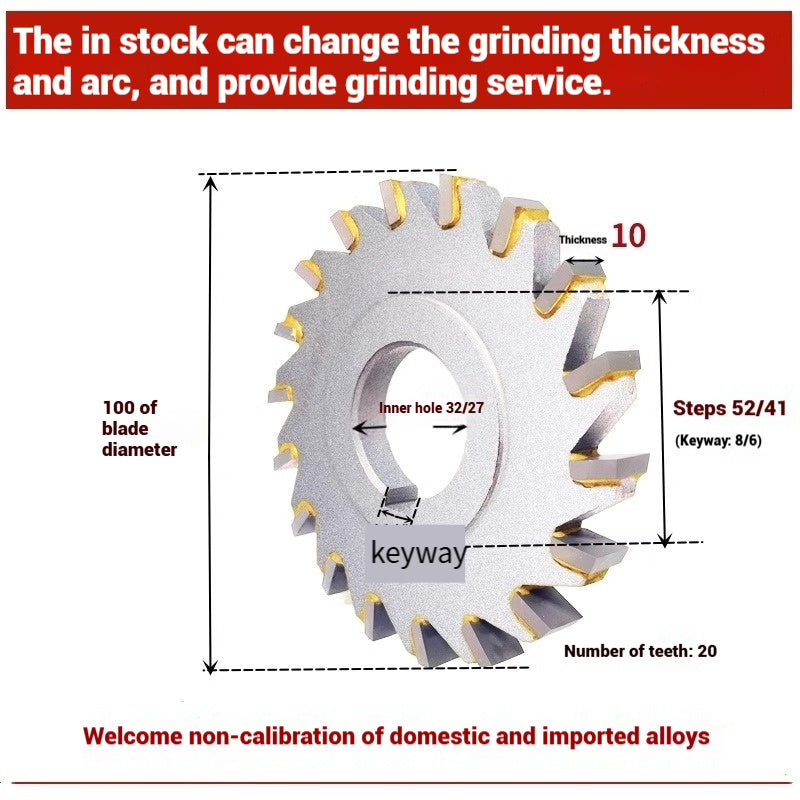 1057-Alloy three-face milling cutter can be customized tungsten steel 63 80 100 125 YW2 steel parts milling slot welding disk cutter Shandong Denso Pricision Tools Co.,Ltd.